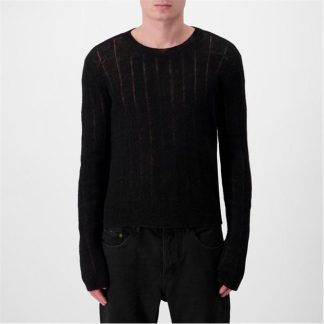 SAINT LAURENT Open Knit Jumper Men Noir 1000  for sale