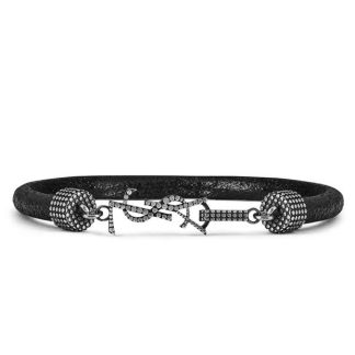 SAINT LAURENT Opyum Bracelet Unisex Black/Silv 1000  for sale