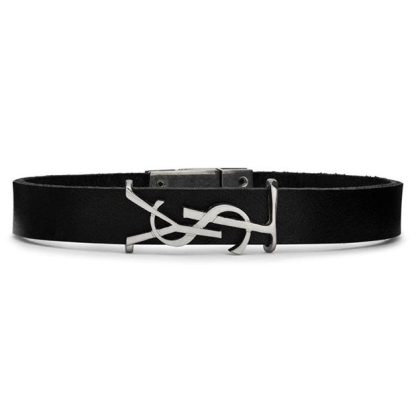 SAINT LAURENT Opyum Cassandre Bracelet Unisex Blk/Ruthenium  for sale