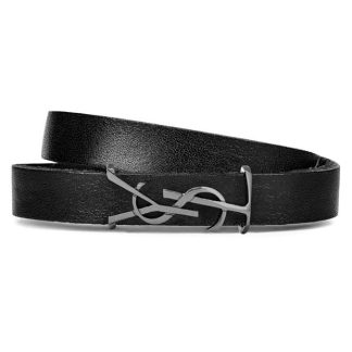 SAINT LAURENT Opyum Double Wrap Bracelet Unisex Black/Ruth 1000  for sale