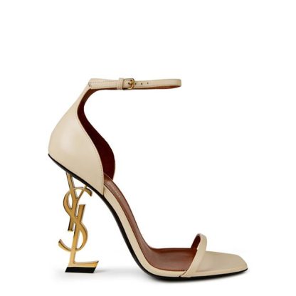 SAINT LAURENT Opyum Heeled Sandals Women Heeled Sandals Beige 1543 for sale