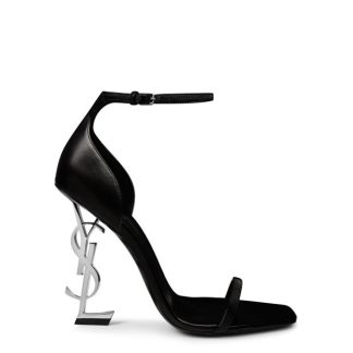 SAINT LAURENT Opyum Heeled Sandals Women Heeled Sandals Black/Silv 1000 for sale