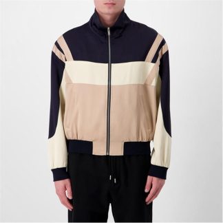 SAINT LAURENT Panelled Zip-Up Bomber Jacket Men Beige 2630  for sale