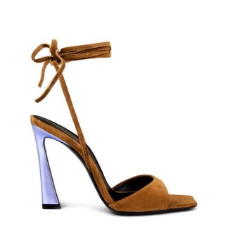 SAINT LAURENT Paz Heeled Sandals Women Cumino/Metal  for sale