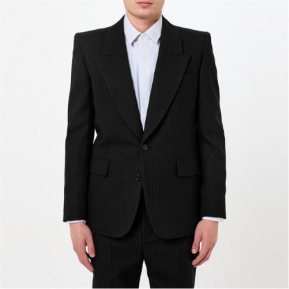 SAINT LAURENT Pin Stripe Button Blazer Men Noir/Gris  for sale