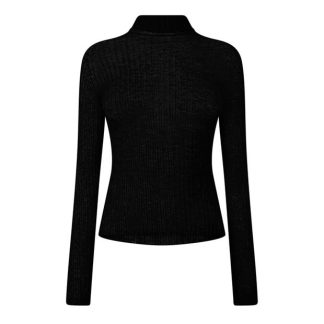 SAINT LAURENT Polo Neck Knit Top Women Noir  for sale