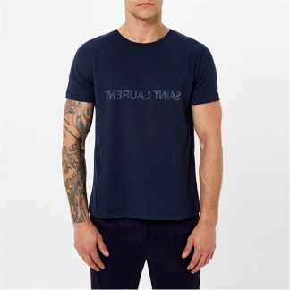 SAINT LAURENT Reverse T-Shirt Men Marine/Naturale  for sale