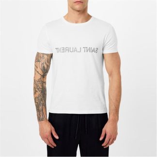 SAINT LAURENT Reverse T-Shirt Men Regular Fit T-Shirts Natural 9744 for sale