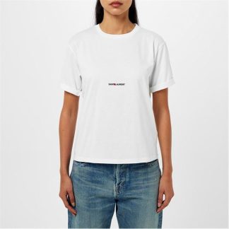 SAINT LAURENT Rive Gauche T-Shirt Women Regular Fit T-Shirts White 9000 for sale