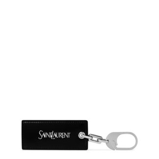 SAINT LAURENT Saint Logo Keyring 42 Unisex Black  for sale