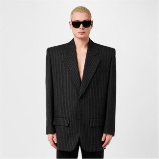 SAINT LAURENT Saint OS Blazer Sn42 Men Gris Blanc  for sale