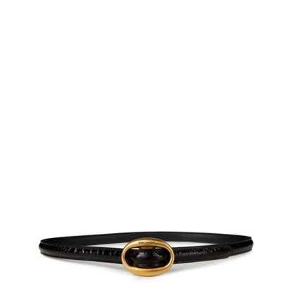 SAINT LAURENT Saint Thin Croc Belt Ld42 Women Fondente  for sale