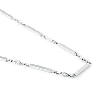 SAINT LAURENT Saint Tube Necklace Sn42 Unisex Silver  for sale