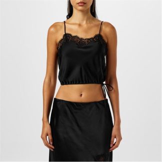 SAINT LAURENT Satin Camisole Top Women Noir  for sale