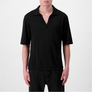 SAINT LAURENT Semi-Sheer Polo Shirt Men Black  for sale