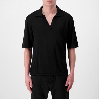 SAINT LAURENT Semi-Sheer Polo Shirt Men Black  for sale