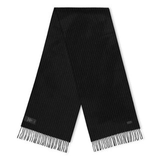 SAINT LAURENT Signature Striped Scarf Unisex Black  for sale