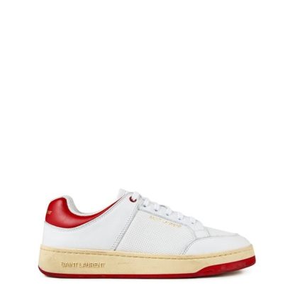 SAINT LAURENT Sl/61 Sneakers In Grained Leather Men White/Brown  for sale