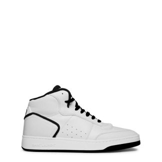 SAINT LAURENT Sl/80 Mid-Top Trainers Men High Tops White/Black for sale