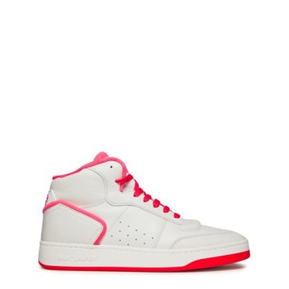 SAINT LAURENT Sl/80 Mid-Top Trainers Men High Tops White/Pink for sale