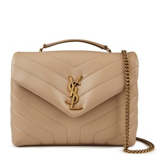 SAINT LAURENT Small Quilted Loulou Bag Women Crossbody Bags Dark Beige for sale