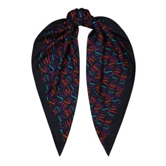 SAINT LAURENT Square All Over Print Silk Scarf Women Blk/Multi 1088  for sale