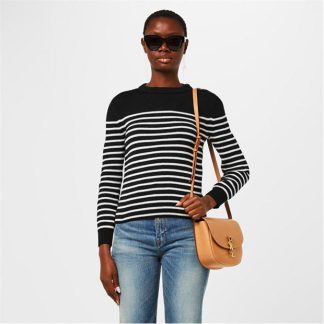 SAINT LAURENT Striped Knit Jumper Women Black/Wht 1095  for sale