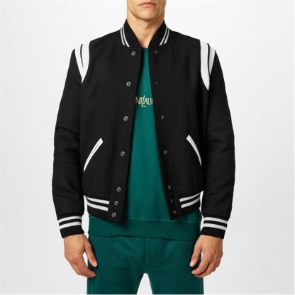 SAINT LAURENT Teddy Jacket Men Noir/Blanc  for sale