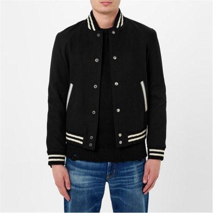 SAINT LAURENT Teddy Varsity Jacket Men Noir  for sale