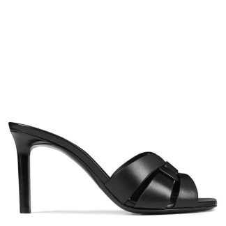 SAINT LAURENT Tribute Heeled Mules Women Black 1000  for sale