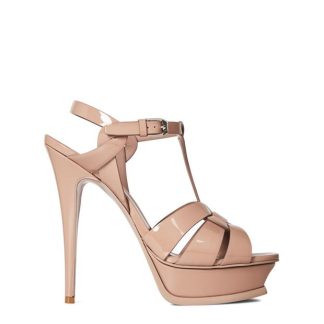 SAINT LAURENT Tribute Platform Sandals Women Nude 9935  for sale