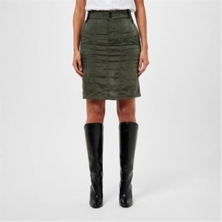 SAINT LAURENT Twill Pencil Skirt Women Kaki  for sale