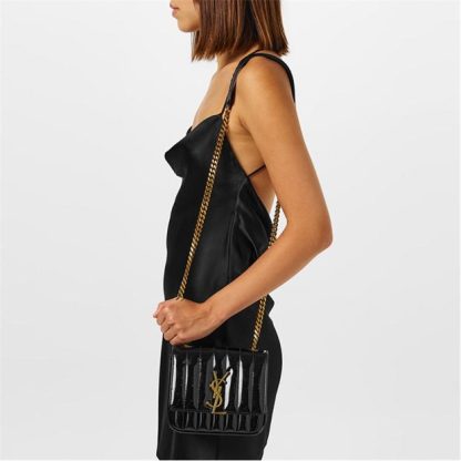 SAINT LAURENT Vicky Shoulder Bag Women Nero/Gold  for sale