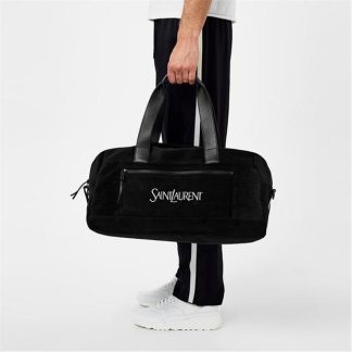 SAINT LAURENT Weekender Duffle Bag Unisex Black/White  for sale