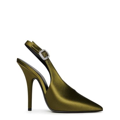 SAINT LAURENT Yasmeen Slingback Pumps Women Outcry Green  for sale