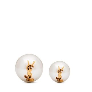 SAINT LAURENT Ysl Pearl Earrings Women Gold/Cream  for sale