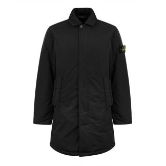 STONE ISLAND 44346 Hyper Dense Nylon Twill Mid Length Coat Men Trench Coats Nero V0029 for sale