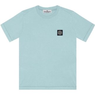 STONE ISLAND Badge Logo T Shirt Junior Kids Regular Fit T-Shirts Acqua V0044 for sale