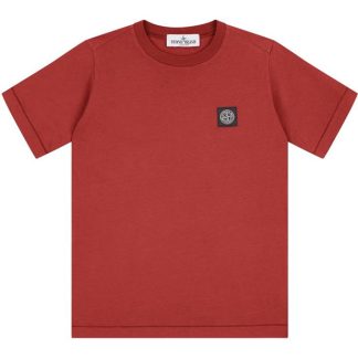 STONE ISLAND Badge Logo T Shirt Junior Kids Regular Fit T-Shirts Aragosta V0037 for sale