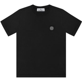 STONE ISLAND Badge Logo T Shirt Junior Kids Regular Fit T-Shirts Black V0029 for sale