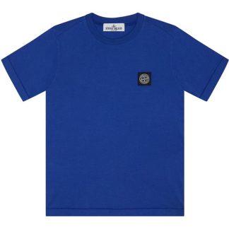 STONE ISLAND Badge Logo T Shirt Junior Kids Regular Fit T-Shirts Bluette V0022 for sale