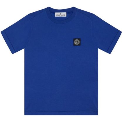 STONE ISLAND Badge Logo T Shirt Junior Kids Regular Fit T-Shirts Bluette V0022 for sale