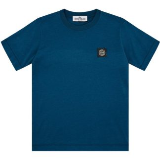 STONE ISLAND Badge Logo T Shirt Junior Kids Regular Fit T-Shirts Bluette V0022 for sale