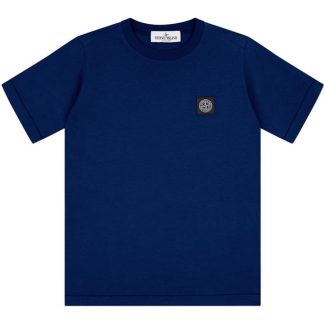 STONE ISLAND Badge Logo T Shirt Junior Kids Regular Fit T-Shirts Bluette V0022 for sale