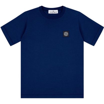 STONE ISLAND Badge Logo T Shirt Junior Kids Regular Fit T-Shirts Bluette V0022 for sale