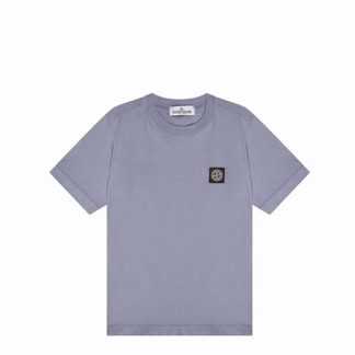 STONE ISLAND Badge Logo T Shirt Junior Kids Regular Fit T-Shirts Glincine V0088 for sale