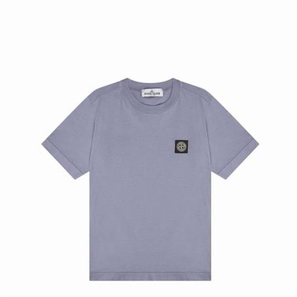 STONE ISLAND Badge Logo T Shirt Junior Kids Regular Fit T-Shirts Glincine V0088 for sale