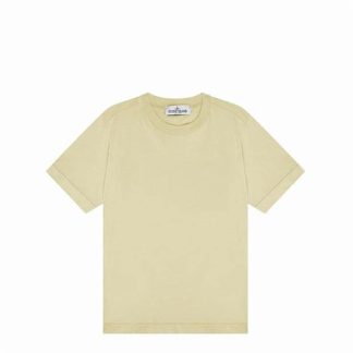 STONE ISLAND Badge Logo T Shirt Junior Kids Regular Fit T-Shirts Limone V0031 for sale