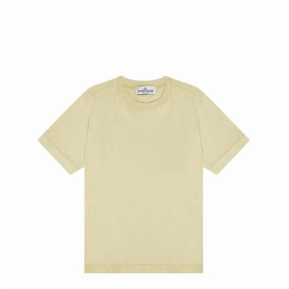 STONE ISLAND Badge Logo T Shirt Junior Kids Regular Fit T-Shirts Limone V0031 for sale