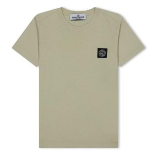 STONE ISLAND Badge Logo T Shirt Junior Kids Regular Fit T-Shirts Nat Beige V0091 for sale